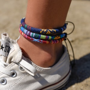 3x Boho Surfer Anklet Set Womens Ankle Bracelet Ankle Chain Women Handmade Festival Beach Jewelry Summer Accessories Friendship imagem 1