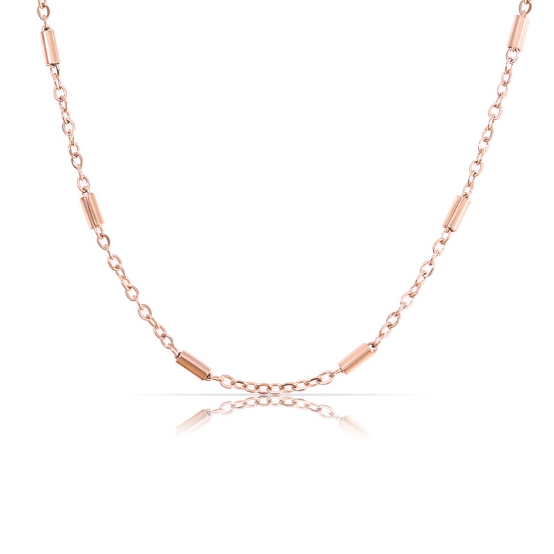 Minimalistische Halskette in Gold oder Silber oder Rose Gliederkette Damen Choker Halskette Frauen Geschenk für Sie Damen Bild 2