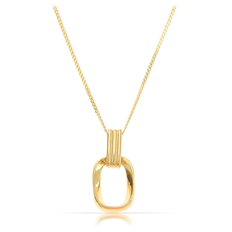 Minimalistische Halskette mit Anhänger 925 Silber Kette Goldkette mit ineinander verschlungenem Anhänger Geschenk für Sie Bild 2