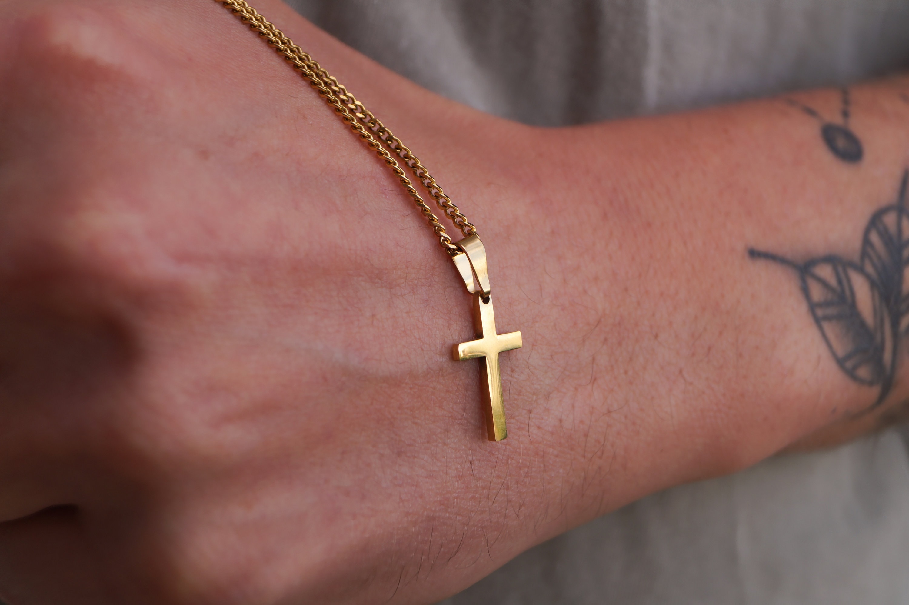 Mens Necklace With Cross Pendant 