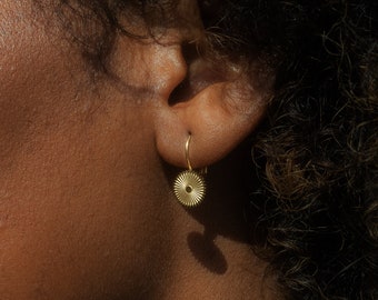 Pendientes de oro • Pendientes de sol • Pendientes de oro • Regalo para ella • Joyas para mujer • Pendientes de mandala
