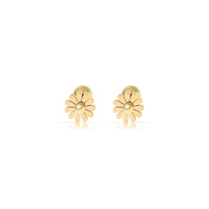 Blumen Ohrstecker Edelstahl Ohrringe Vergoldet Rosa Blume Ohrringe Sommer Ohrringe Geschenkidee für Frauen oder Mädchen Gold