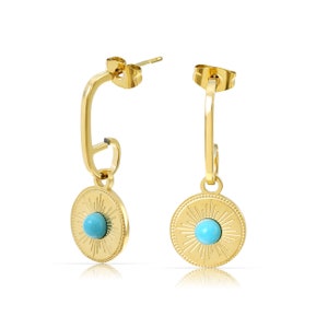 Hängende Ohrringe Ohrringe Gold aus Edelstahl Ohrringe Auge Anhänger Boho Ohrringe Geschenk für Sie Sonne