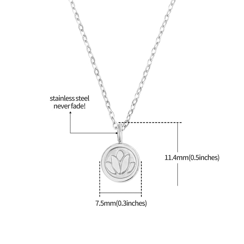 Halskette mit Lotus Blumen Anhänger Minimalistische Kette Damen Halskette aus Edelstahl Filigrane Goldkette Geschenk für Sie mit Box Bild 8