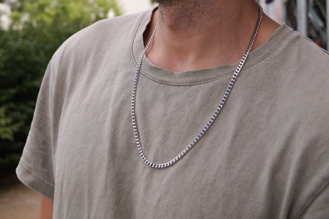 HJDJBD 2 Stück Silber Edelstahl Halskette Herren,Kette Männer,Men Anker Necklace,Kettenanhänger,Pik Ass Ketten Halsketten,Rock Gothic Punk Hip Hop Schmuck,Geeignet Für Paare,Stilvolle Accessoires
