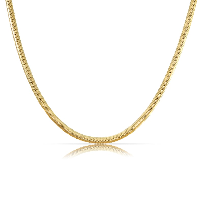 Cadena Serpiente Minimalista Oro Plata Rosé Collar Diseño Serpiente 3 mm Gargantilla Collar Damas Cadena Eslabón Regalo para ella imagen 2