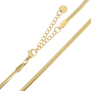 Catena a serpente minimalista Oro Argento Rosé Collana a forma di serpente 3 mm Collana girocollo da donna Catena a maglie regalo per lei immagine 3