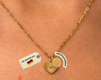 Personalized Necklace with Pendant Custom Necklace with Engraving Stainless Steel Personalized Gift for Women Heart Necklace with Name