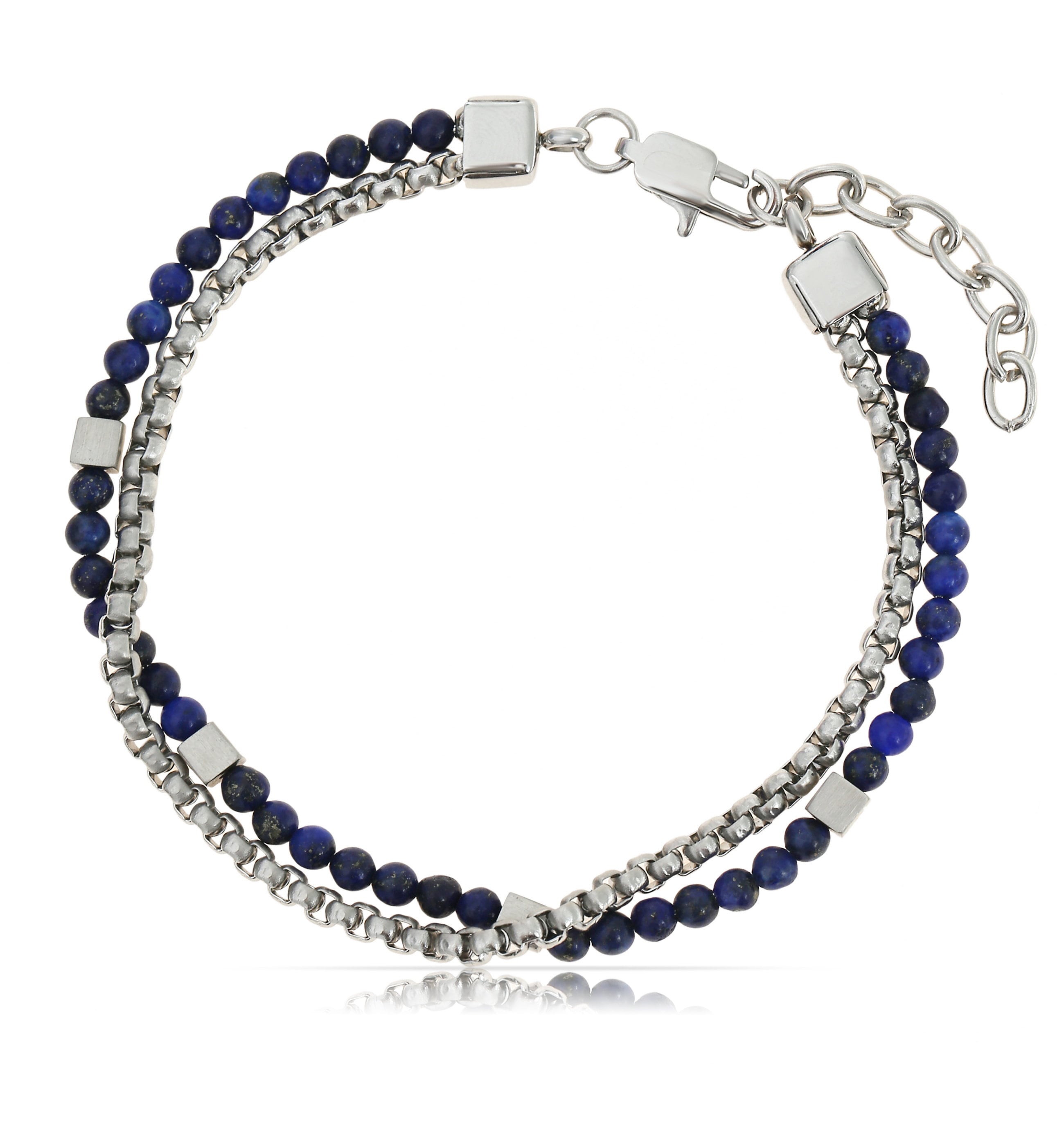 アクセサリー Silver Beaded Bracelet / Medium Sterling Silver Beaded Bracelet, Unisex Silver Bracelet