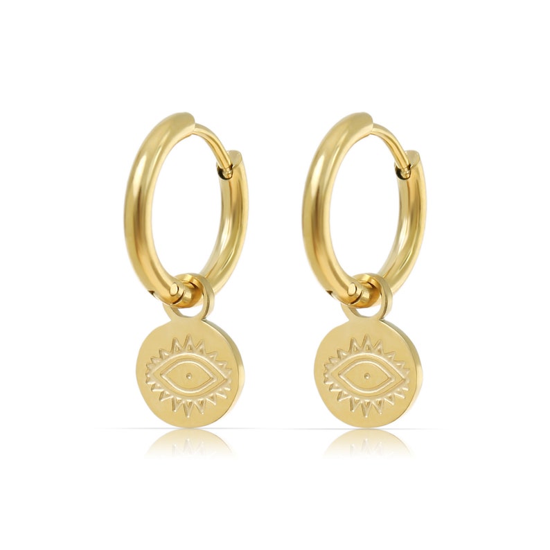 Hängende Ohrringe Ohrringe Gold aus Edelstahl Ohrringe Auge Anhänger Boho Ohrringe Geschenk für Sie Auge