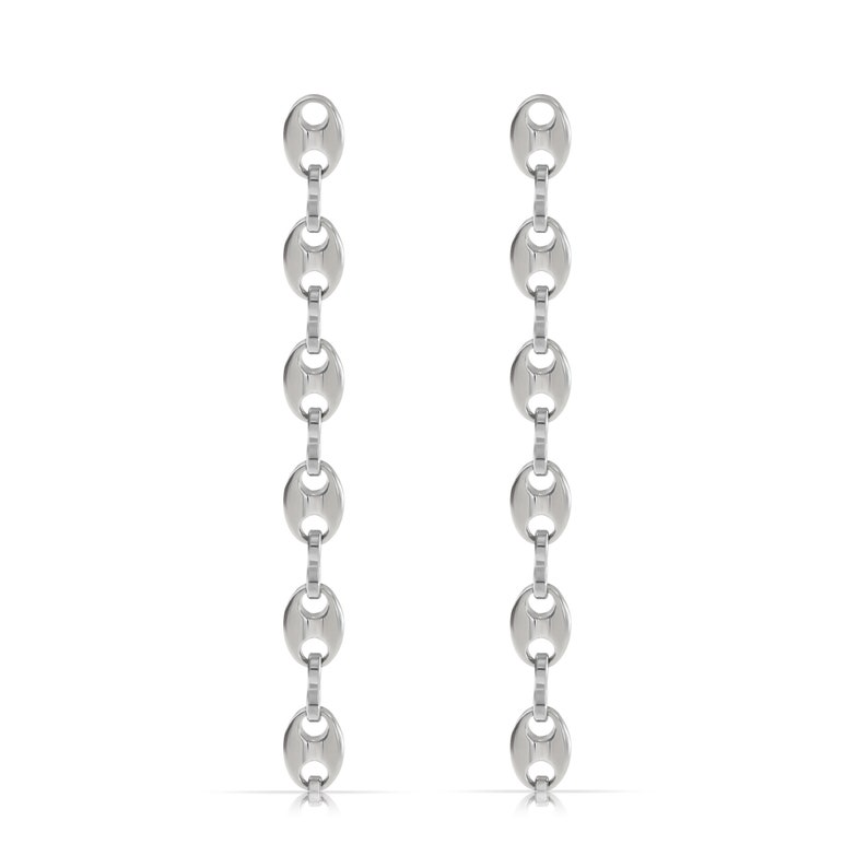 Minimalist Chain Drop Earrings Huggie Earrings Silver Chain Earrings Dangle Chain Earrings Dainty Earrings image 4