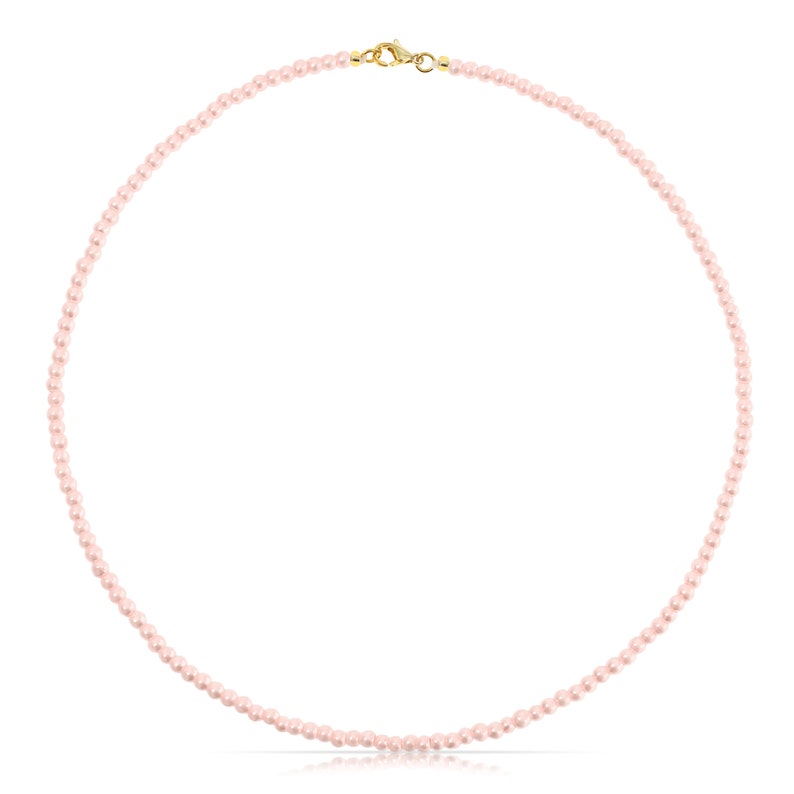 Süßwasserperlen Halskette Rosa Süßwasser Perlenkette Minimalistische Kette Perlen Choker Damen Halskette Frauen Geschenk für Sie Bild 4