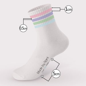 Made By Nam Whte Retro Tenns Socks Wth Prnt Funny Socks Women Socks Men Socks - Etsy - View #4