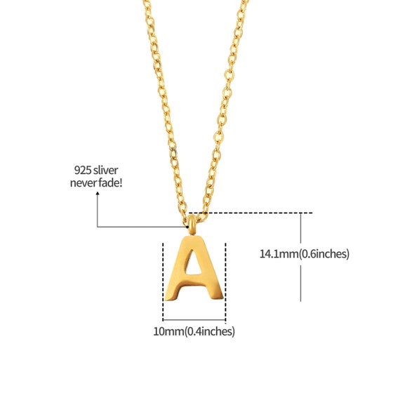 Made By Nami Buchstaben Halskette Gold – Personalisiert Mit Initial, Edelstahl, Wasserfest, 40+5 Cm, In Geschenkbox