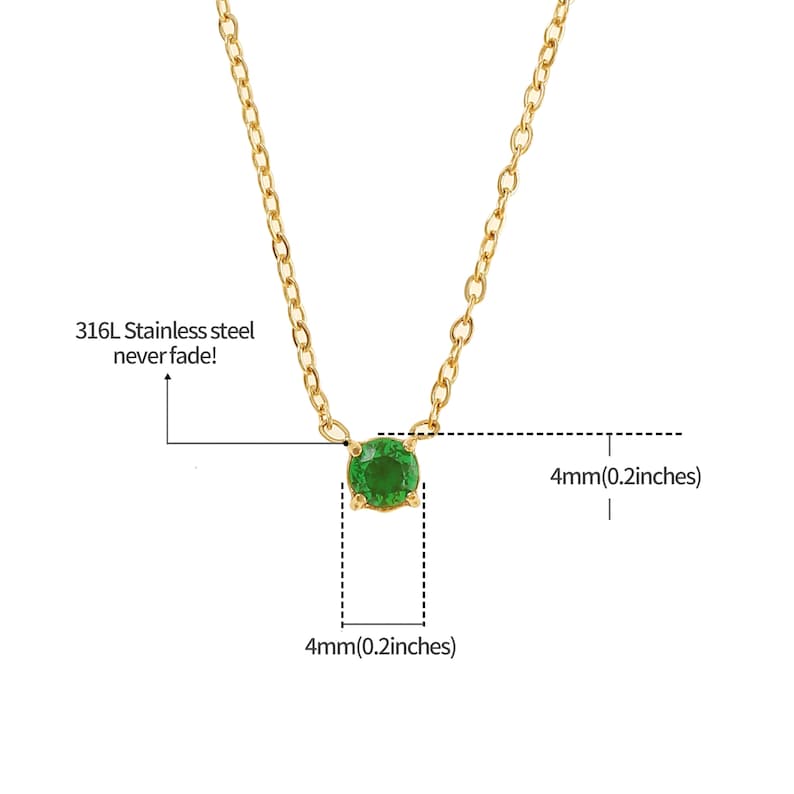 Minimalistische Halskette mit Edelstein Anhänger Edelstein Choker Kette aus Edelstahl Filigrane Goldkette Geschenk für Sie mit Box Bild 4