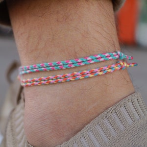 Surfer Beach Voetband Set voor Mannen Vrouwen Boho Ethno Enkelband Mannen Vrouwen Handgemaakte Festival Sieraden Waterdicht & Verstelbare R afbeelding 4