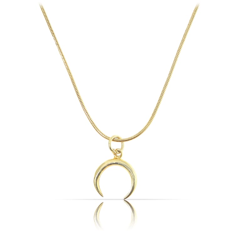 925 Silver Moon Necklace Silver or Gold Minimalist Charm Necklace Fine Necklace with Pendant Ready to Gift incl. Gift Box Gold