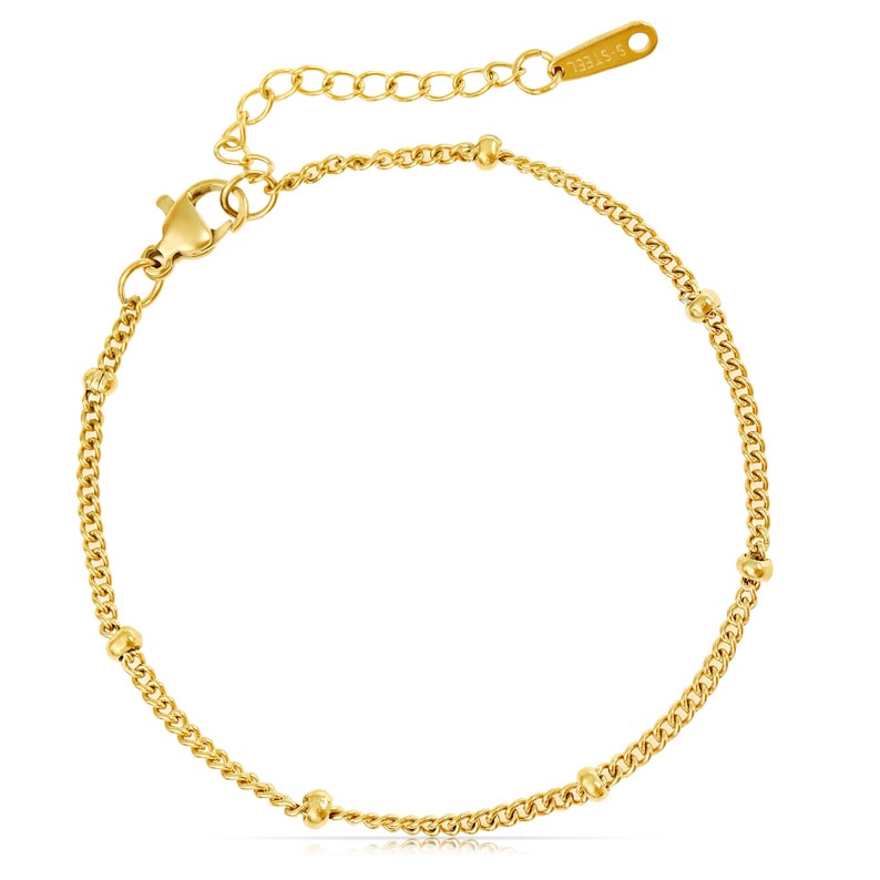 Minimalistisches Armband Silber Gold Rosé Gliederarmband Verstellbar für Damen Filigrane Edelstahl Armkette Frauen Geschenk für Sie Gold