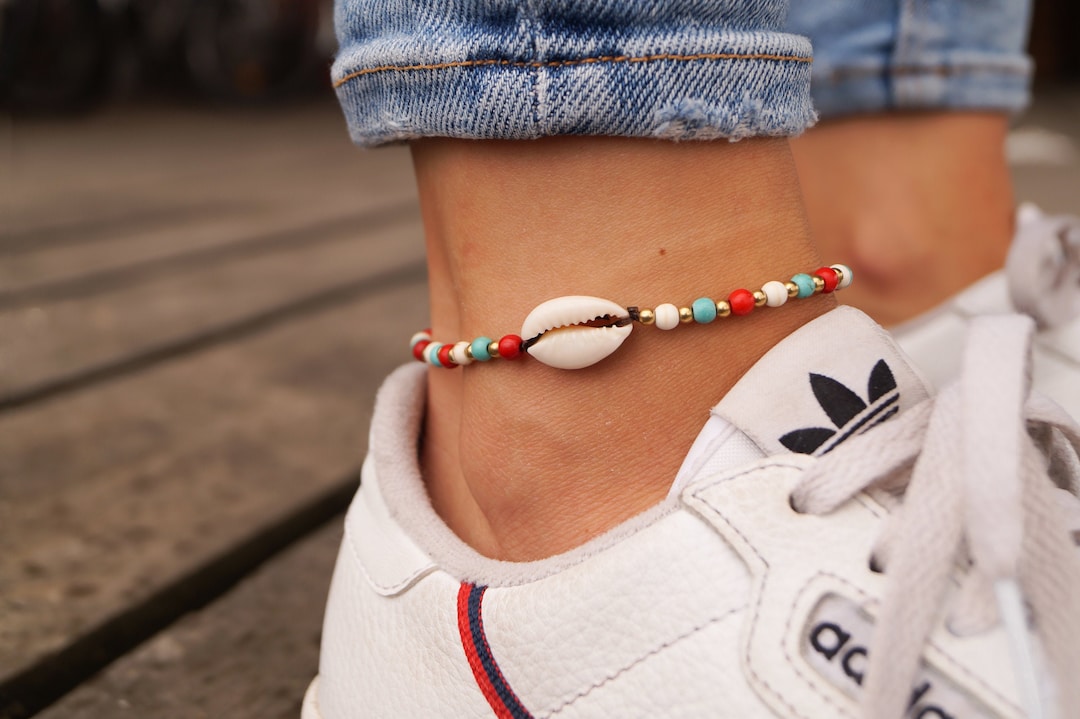 Goa Shell Anklet Boho Ethno Womens Ankle Bracelet Surfer Festival Style ...