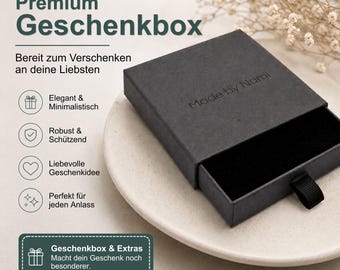 Caja de regalo para joyería fabricada por Nami. Embalaje premium para joyería. Gris y negro. Seleccione 1 caja por artículo. Embalaje de regalo.