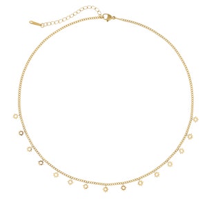 Halskette mit runden Plättchen Edelstahl Kette Gold Plättchen Kette Damen Filigraner Schmuck Minimalistische Kette Sonnen