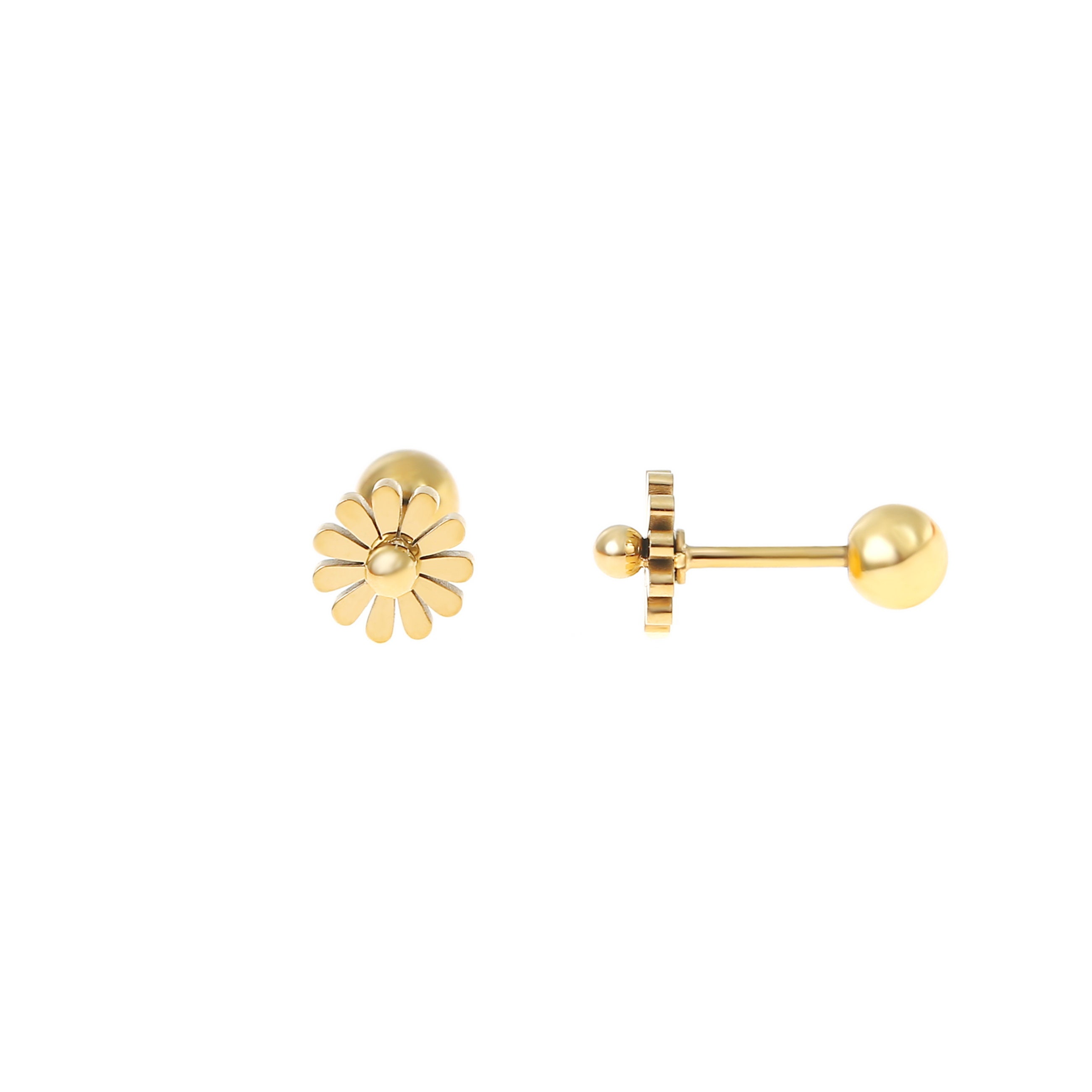 Made By Nami Edelstahl Ohrstecker Gold – Mit Kleiner Kugel, Wasserfest, Handgefertigt, Geschenk Für Frauen