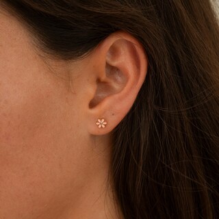 Made By Nami Orecchini A Fiore In Acciaio Inox Placcato Oro - Impermeabili, Con Chiusura A Vite, Regalo Per Donna