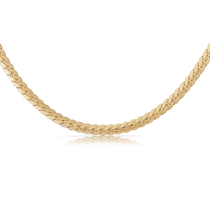 Minimalistische Halskette Fuchsschwanzkette Damen 4mm Choker Halskette Damen Gliederkette Gold Filigraner Schmuck Edelstahl Kette Bild 2