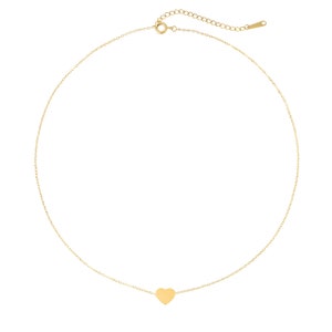 Ketting met hartje hanger zilver of goud Minimalistisch hartje ketting Damesketting van RVS Cadeau voor haar inclusief cadeaudoosje afbeelding 8