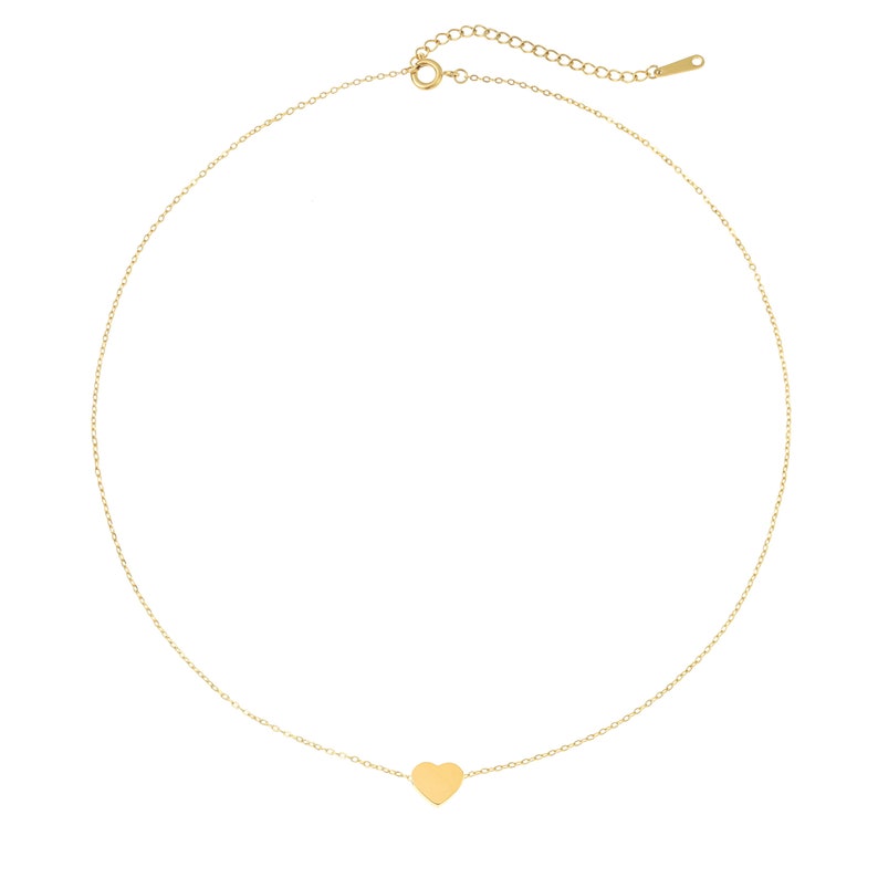 Collier avec pendentif coeur en argent ou or Collier coeur minimaliste Collier pour femme en acier inoxydable Cadeau pour elle avec coffret cadeau image 8