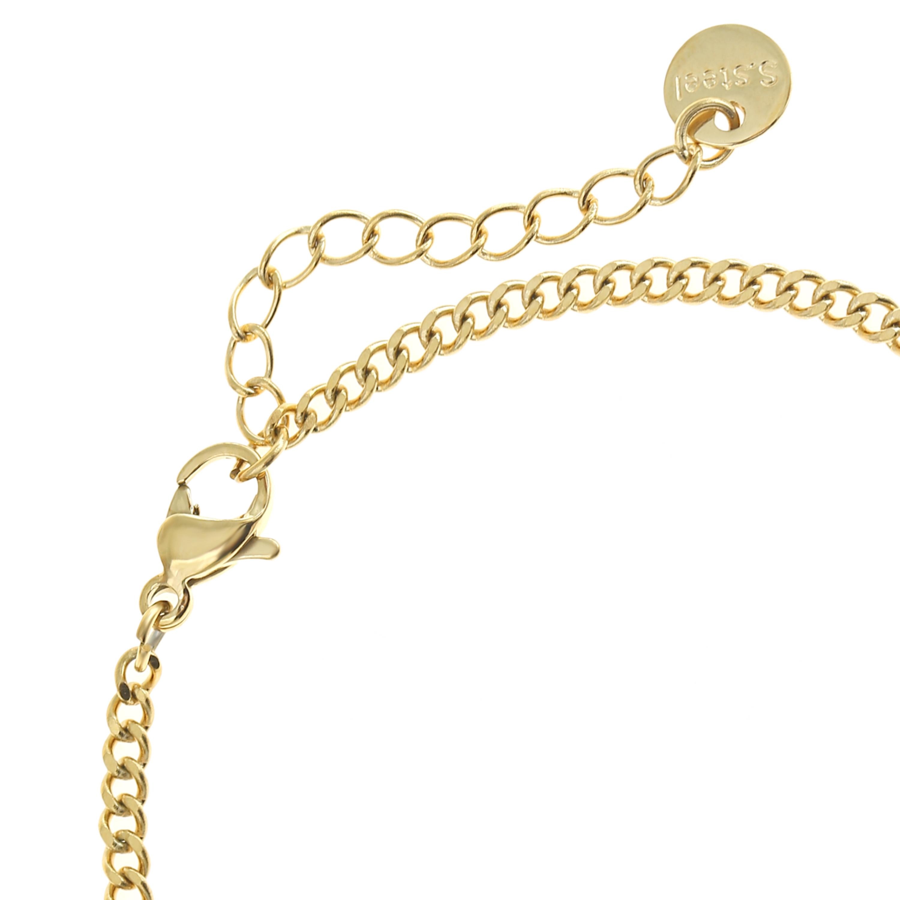 Bracciale Donna In Acciaio Inossidabile 316L Placcato Oro 18k - Regolabile Con Ciondoli, Ipoallergenico, Impermeabile, Regalo Per Festa Della Mamma