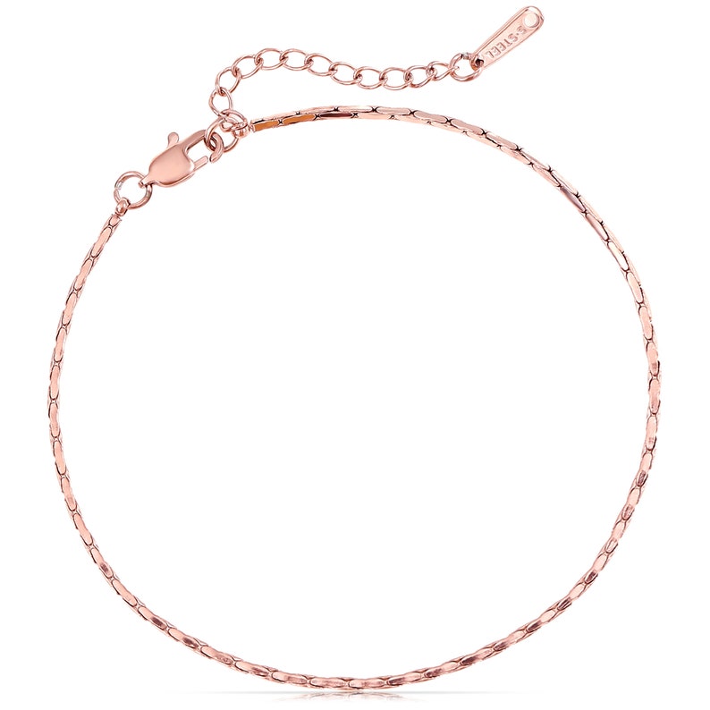 Pulsera minimalista plateada o dorada Pulsera de eslabones ajustables para mujer Pulsera de filigrana de acero inoxidable para mujer Regalo para ella Oro rosa