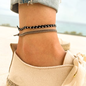 Surfer Beach Footband Set voor mannen Vrouwen Boho Ethno Anklets Mannen Vrouwen Handgemaakte Festival Sieraden Waterdicht & Verstelbare R afbeelding 1