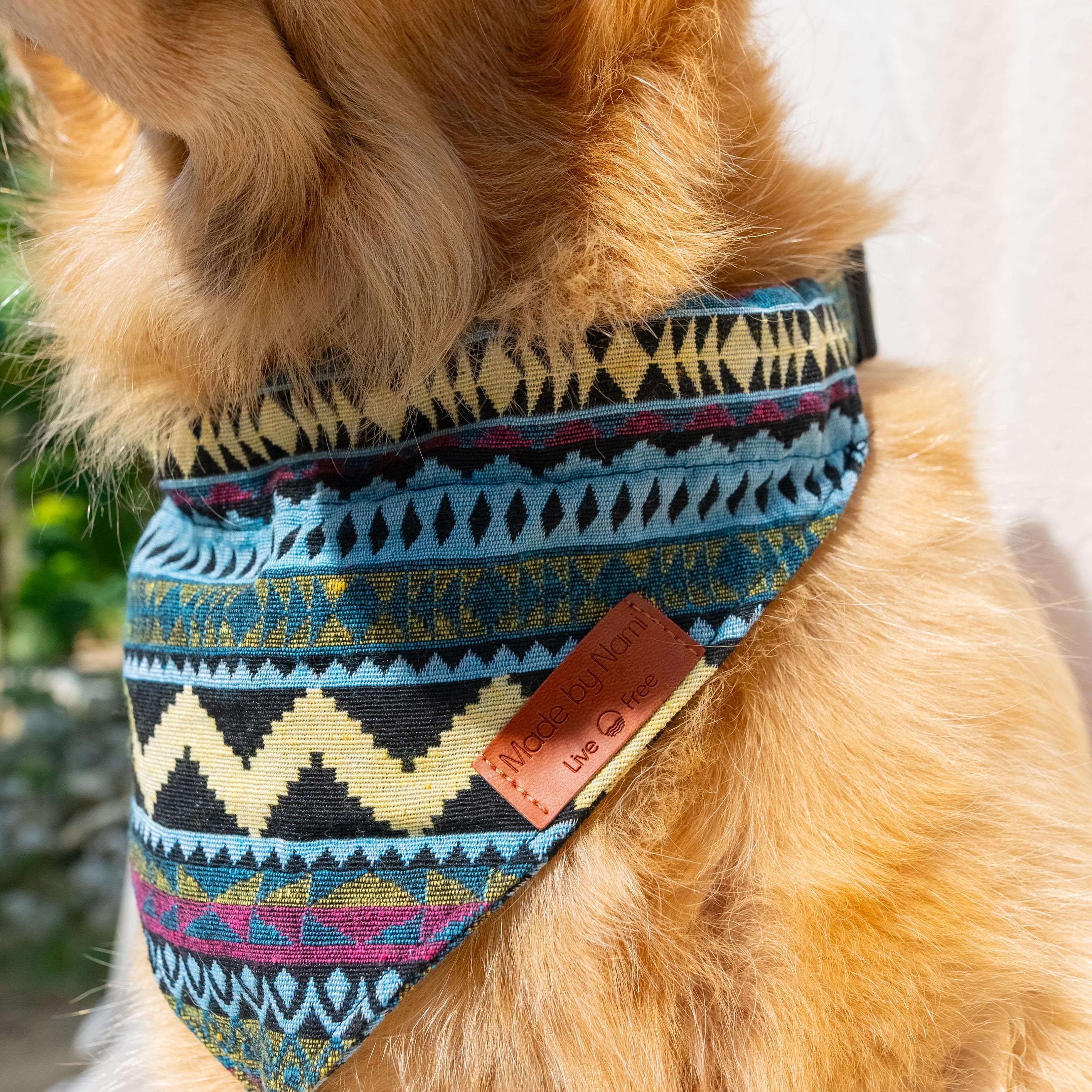 Boho Dog Bandana in Various Sizes Boho Dog Scarf Colorful Dog Collar Etsy