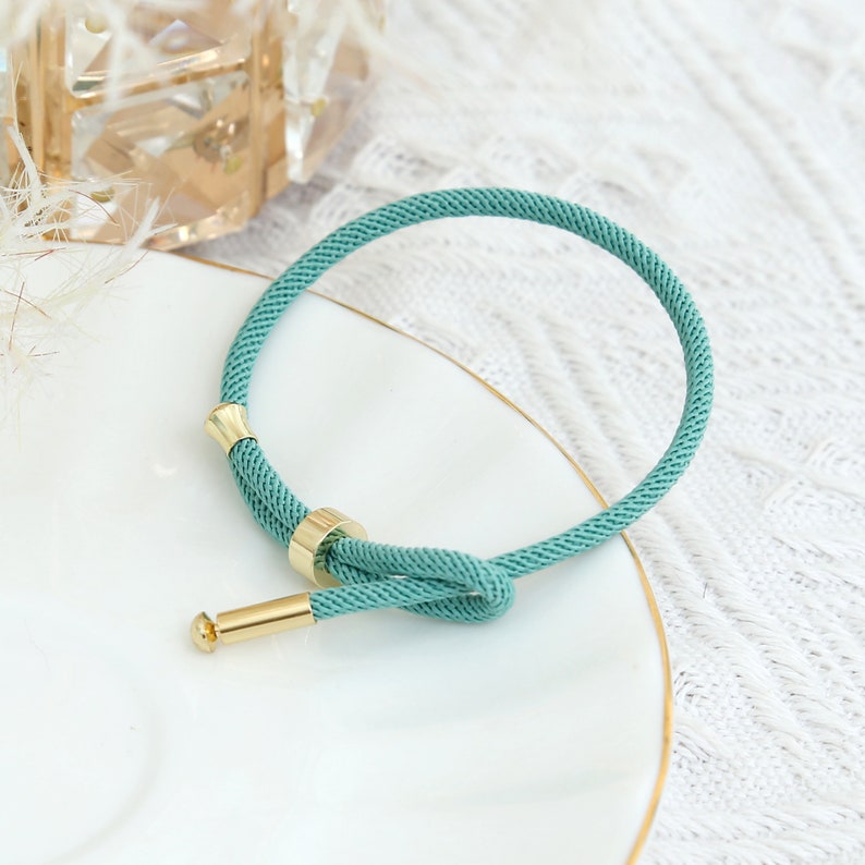 Braided Cord Bracelet for Women Surfer Bracelet Adjustable & Waterproof Bracelet Handmade Bracelet Men Woven Bracelet Turquoise image 6