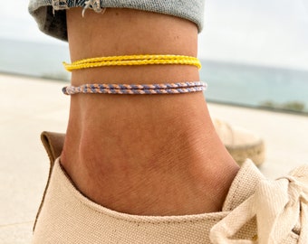 Surfer Beach Voetband Set voor Mannen Vrouwen - Boho Ethno Enkelband Mannen Vrouwen - Handgemaakte Festival Sieraden - Waterdicht & Verstelbare R