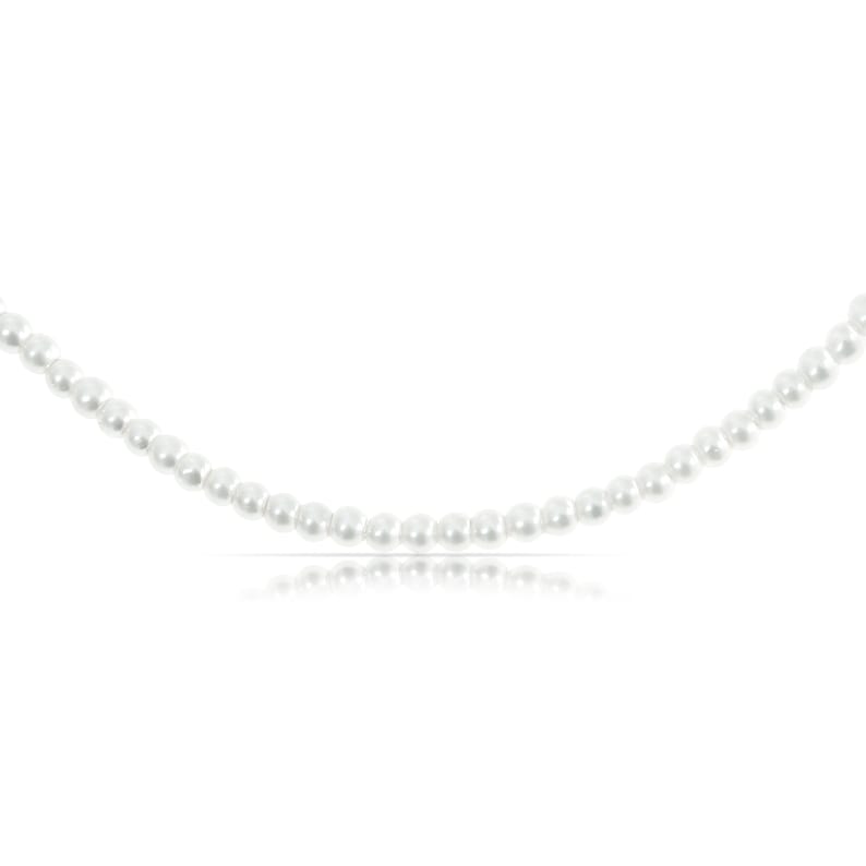 Collier de perles d'eau douce blanc Collier de perles d'eau douce Collier minimaliste Tour de cou en perles pour femmes Collier pour femmes Cadeau pour elle image 2