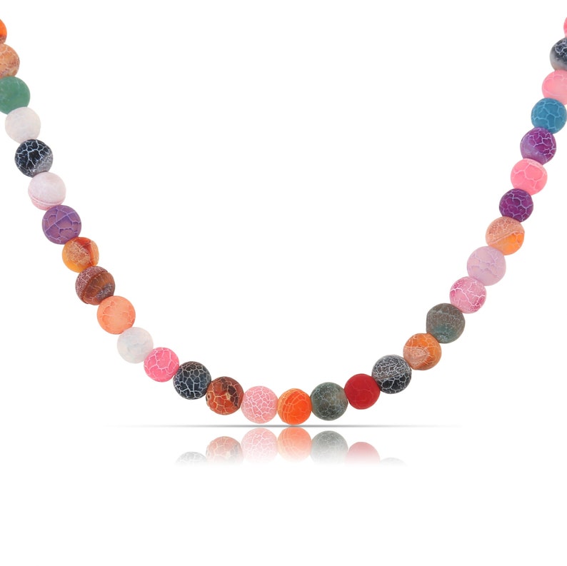 Colorful Pearl Necklace Women Beads Necklace Made of Genuine Stones Necklace Women Summer Jewelry Boho Jewelry Gift for Her Rainbow