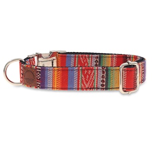 Handmade Boho Dog Collar Colorful wide collar for dogs made of woven nylon in different colors and 4 lengths for small and large dogs Multi