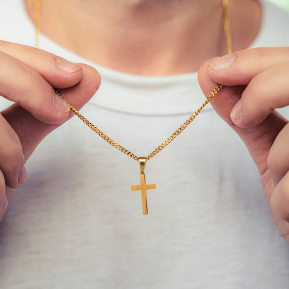 Männer Kreuz Anhänger Halskette Edelstahl Gliederkette Erklärung Schm AB Männer Kreuz Anhänger Halskette Edelstahl Gliederkette Erklärung Schm AB