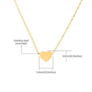 Collier avec pendentif coeur en argent ou or Collier coeur minimaliste Collier pour femme en acier inoxydable Cadeau pour elle avec coffret cadeau image 6