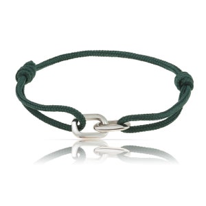 Pulsera para hombre con conector de acero inoxidable Pulsera de cuerda de vela Pulsera de surfista Ajustable y resistente al agua Regalo para hombre ella Verde