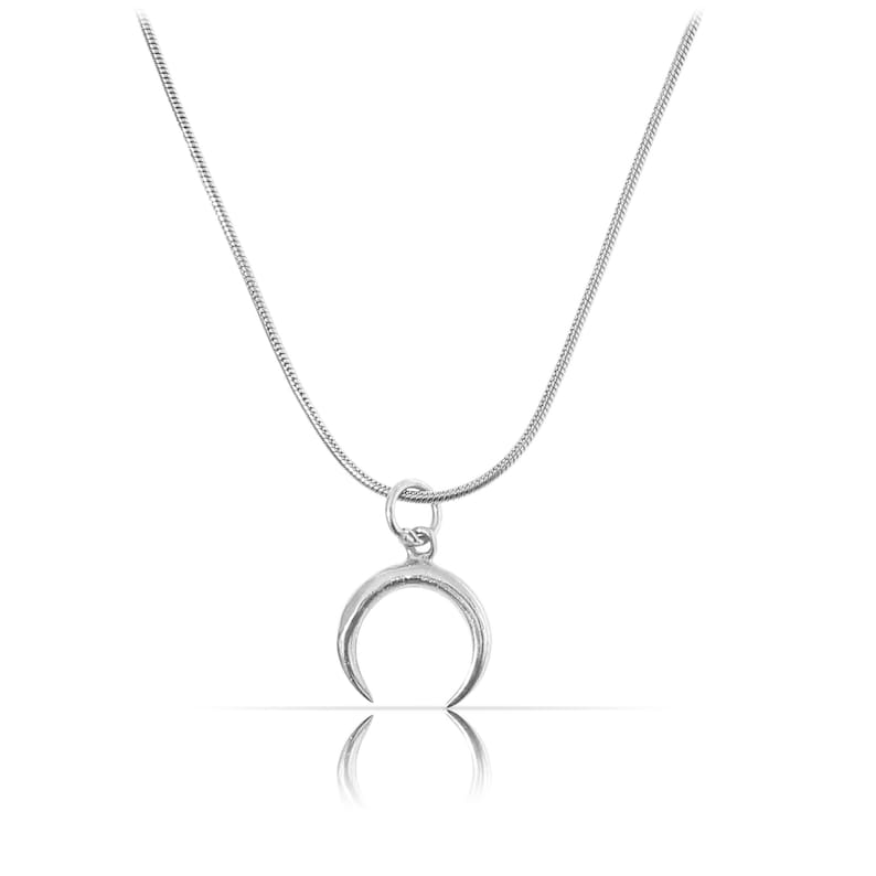 925 Silver Moon Necklace Silver or Gold Minimalist Charm Necklace Fine Necklace with Pendant Ready to Gift incl. Gift Box Silver