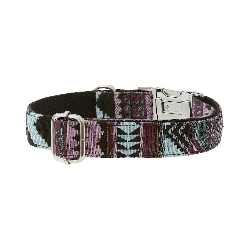 Handmade Boho Dog Collar Colorful wide collar for dogs made of woven nylon in different colors and 4 lengths for small and large dogs image 5