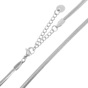 Minimalistische Schlangenkette Gold Silber Rosé Halskette Schlangen Design 3mm Choker Halskette Damen Gliederkette Geschenk für Sie Bild 3