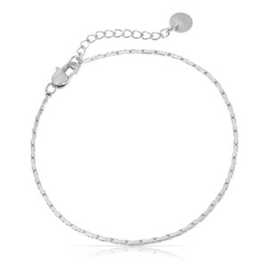 Bracciale minimalista in argento o oro Bracciale a maglie regolabili per donna Bracciale in acciaio inossidabile filigranato per donna Regalo per lei Argento