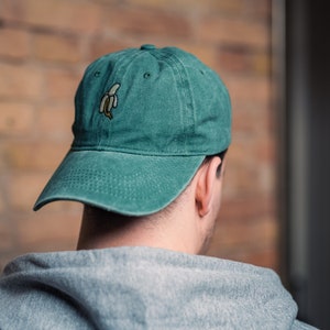 Basecap Used Look Größenverstellbar Grün mit Prints Softshell Baseball Caps Sommer Festival Schirm-Mütze Kopfbedeckung Unisex Bild 2