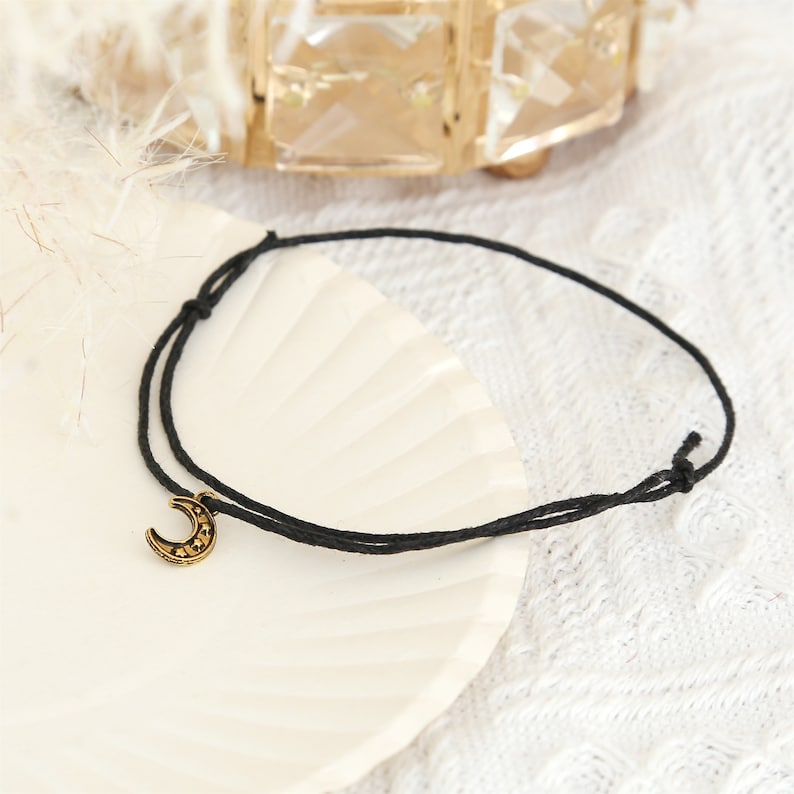 Ensemble de bracelets de cheville faits à la main pour femmes Bracelet de cheville avec pendentif soleil et lune Bracelet de cheville Boho Cadeau meilleur ami Amitié image 10