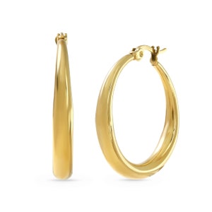 Gold Hoops Statement Earrings Large Hoops Dainty Earrings Perfect Gift zdjęcie 2