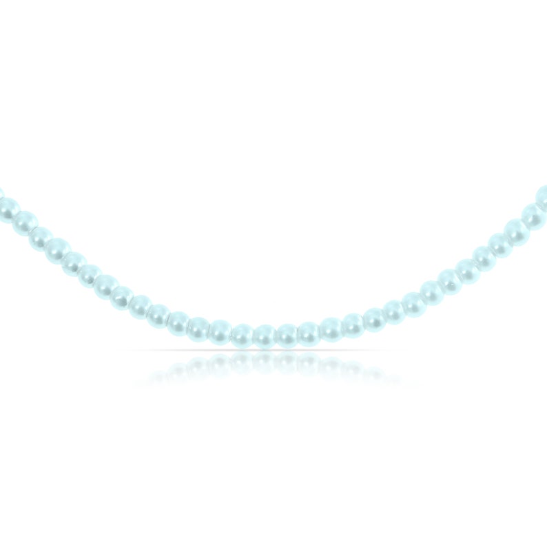 Süßwasserperlen Halskette Rosa Süßwasser Perlenkette Minimalistische Kette Perlen Choker Damen Halskette Frauen Geschenk für Sie Blau
